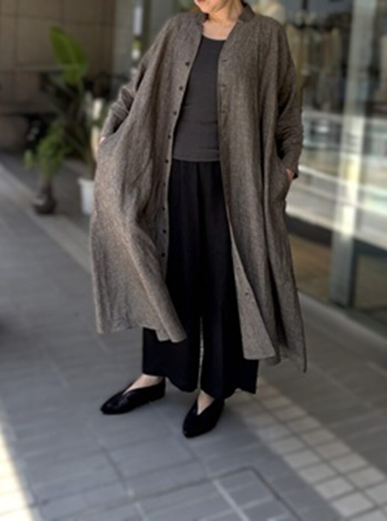 ✨yoshie inaba シルク アルパカ カシミヤ混コート ヘリンボーン9号 yoshie inaba カシミヤウールWフェイスコート | BOUTIQUE BIGI 静岡店